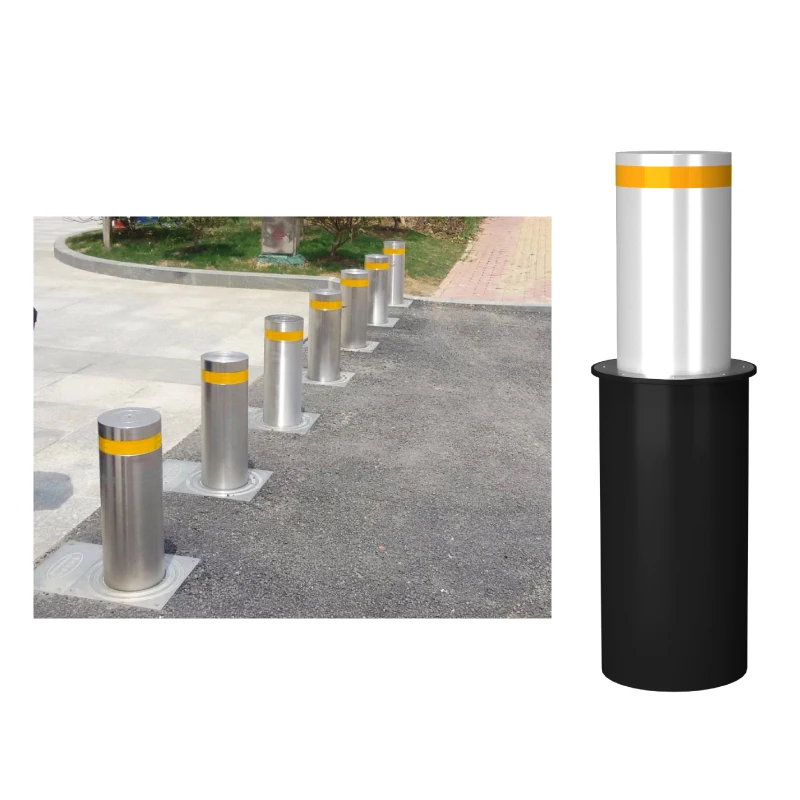 Motorized Stainless Steel Lift Bollards - Vehicle Access Control with Hydraulic System