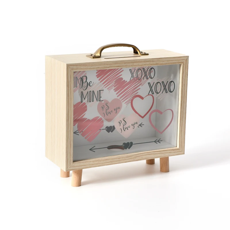 Personalized Custom Piggy Bank Money Saving Box with square Pattern Home Decoration Promotions