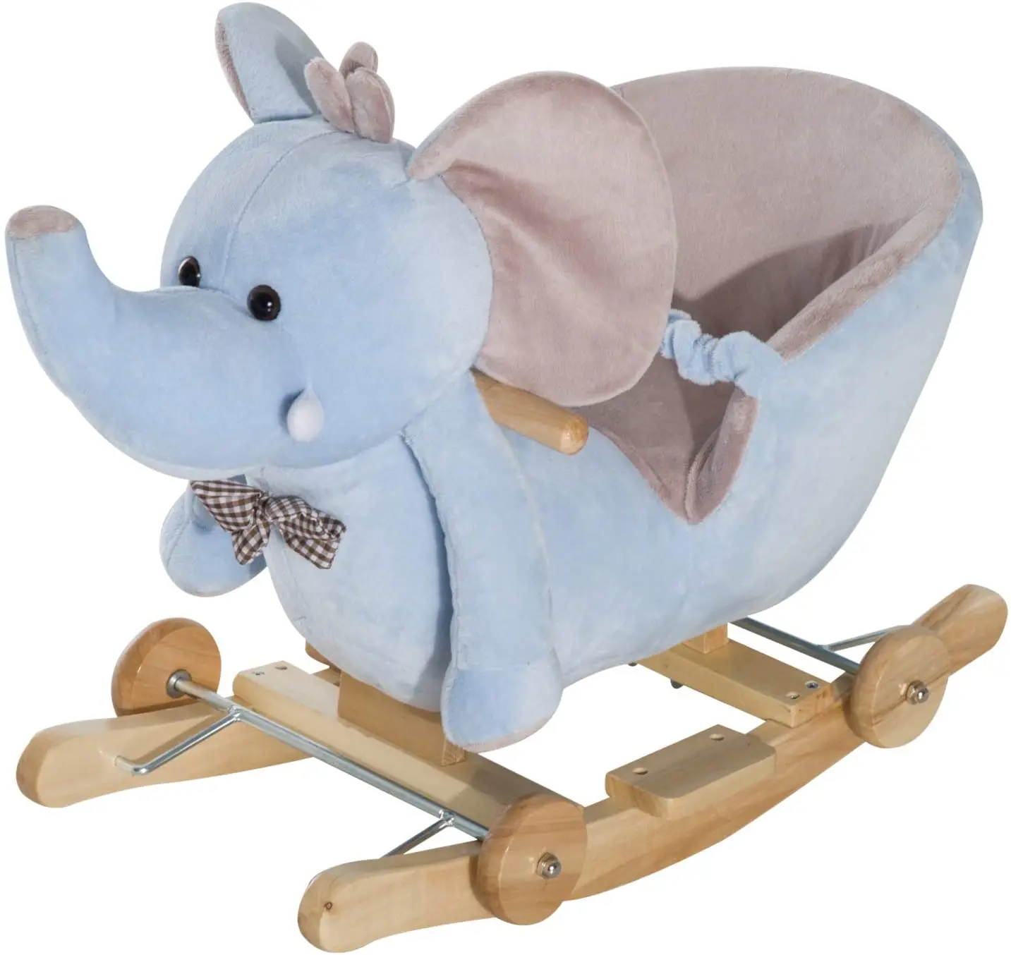 Children Kids Rocking Horse Ride on Toy Seat Belt Safety Toddler Elephant Music