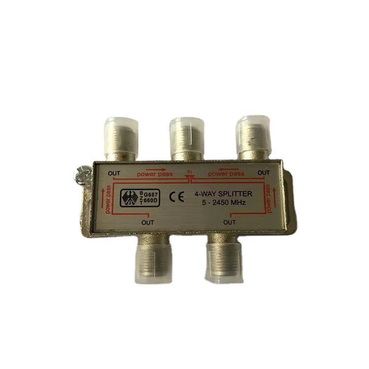Competitive Price 1 In 4 Out Cable Tv Antenna Portable Contribution Signal Splitters