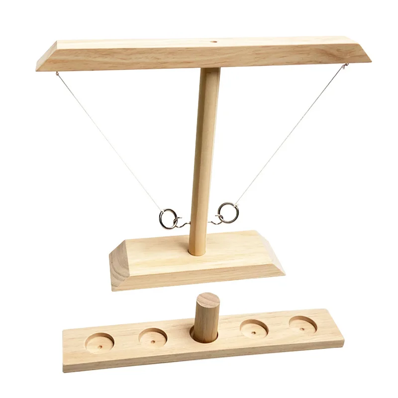 Party Drinking Interactive Toys 2 player Battle Shot Ladder Wooden Hook And Ring Toss Game