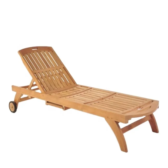 Teak outdoor furniture sunbed sun lounger