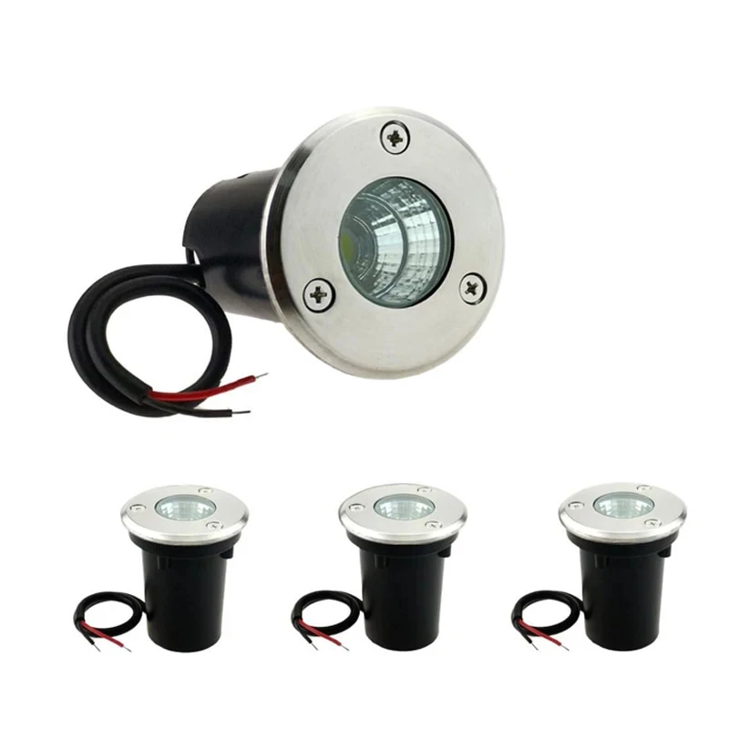 4pcs LED Underground Light 5W COB Floor Lamp Outdoor Ground Spot Landscape Garden Square Path Buried Yard 85-265V DC12V IP66 Ce