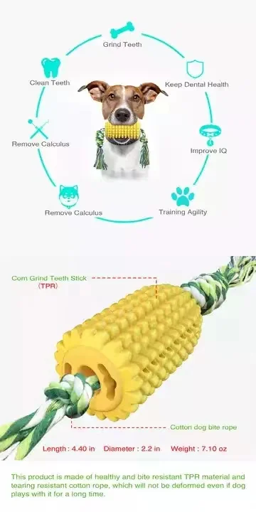 Popular selling Pet Chew Toy Interactive Dog Toy Corn Toothbrush Stick Cob Dog Teeth Cleaning toy