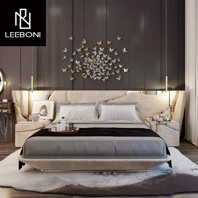 High end villa bed set high quality king size bedroom sets furniture royal luxury bedroom set luxury bed