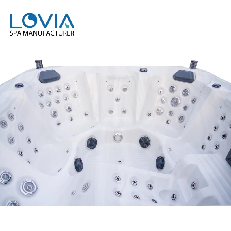 Hot Sale 6-Person Outdoor Spa with 80-Jets Modern Design LED Whirlpool Pool for Bathroom for Leisure & Parties Massage Function