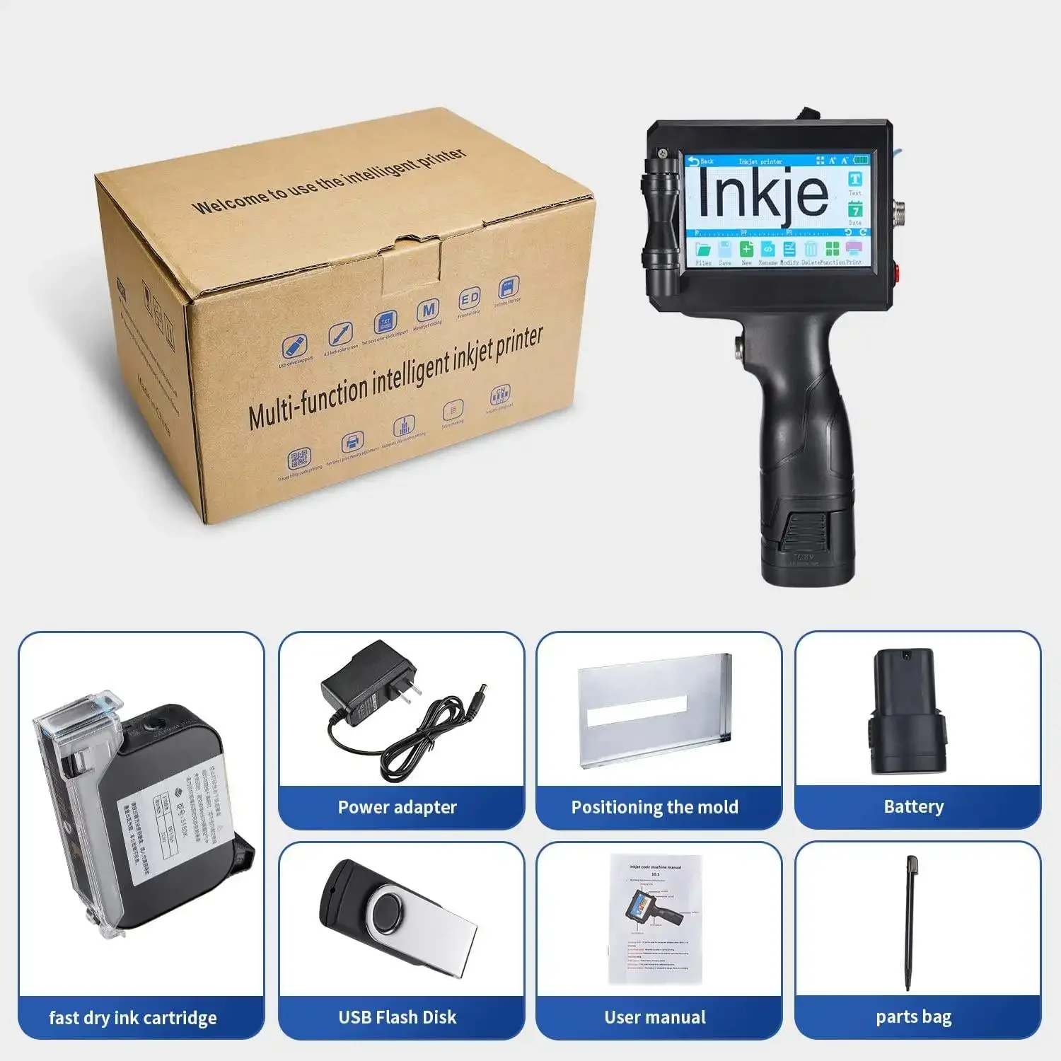 New Printer Handheld Inkjet Printer Hand Held Portable Ink Jet Printer For Box Logo Batch expiry Encoder