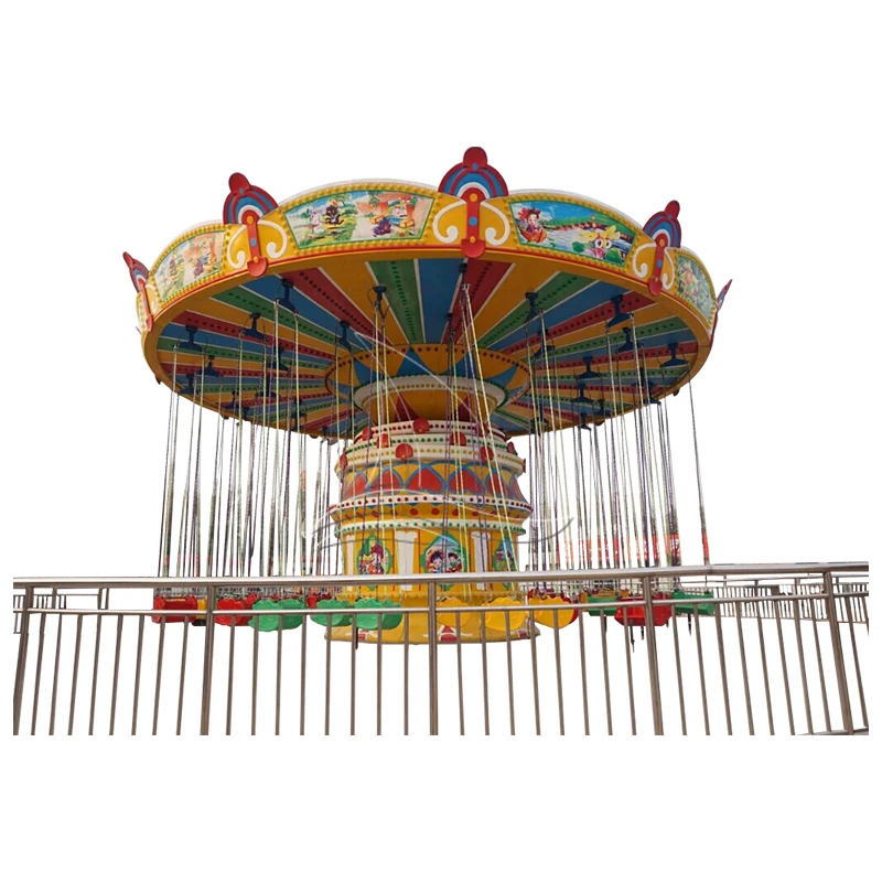 Amusement Park Kids and Adult Funfair Playground Outdoor Thrilling Rides High Quality Shaking Head 24 Seats Luxury Flying Chair