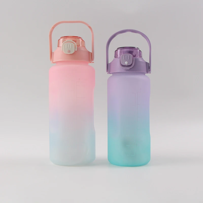 A-mazon Customize 50OZ 64OZ BPA FREE Gradient Color Motivational Gym Fitness Sports Water Bottle