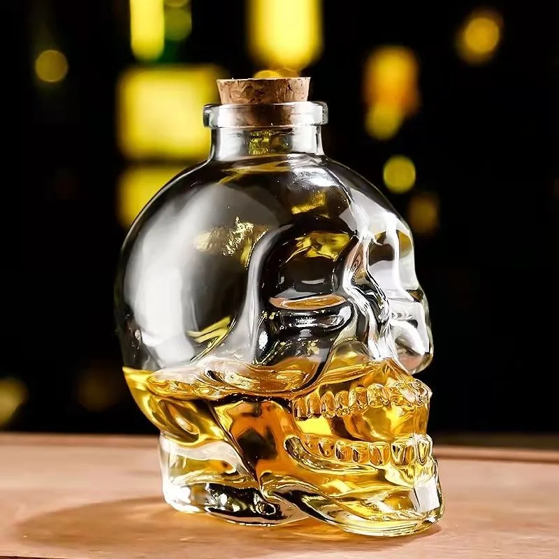 Glassware100ml 200ml 400ml 750ml Customize Empty Skull Bar Container Flint Packaging Glass Jars And Bottles For Liquor