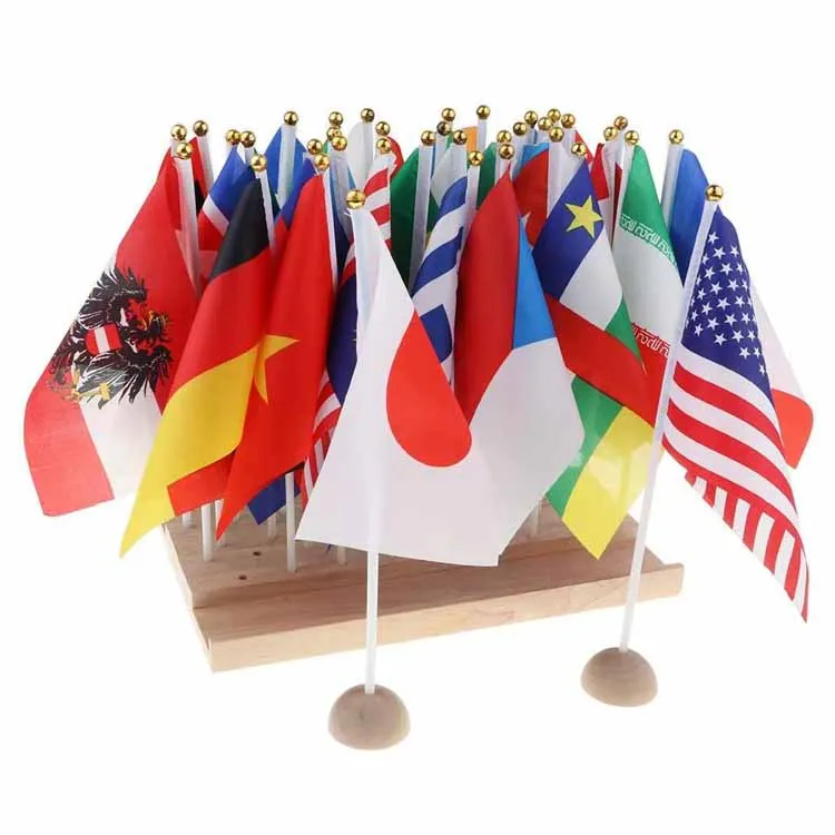 Preschool montessori material toys Geography wood toy Flag of the world for kids