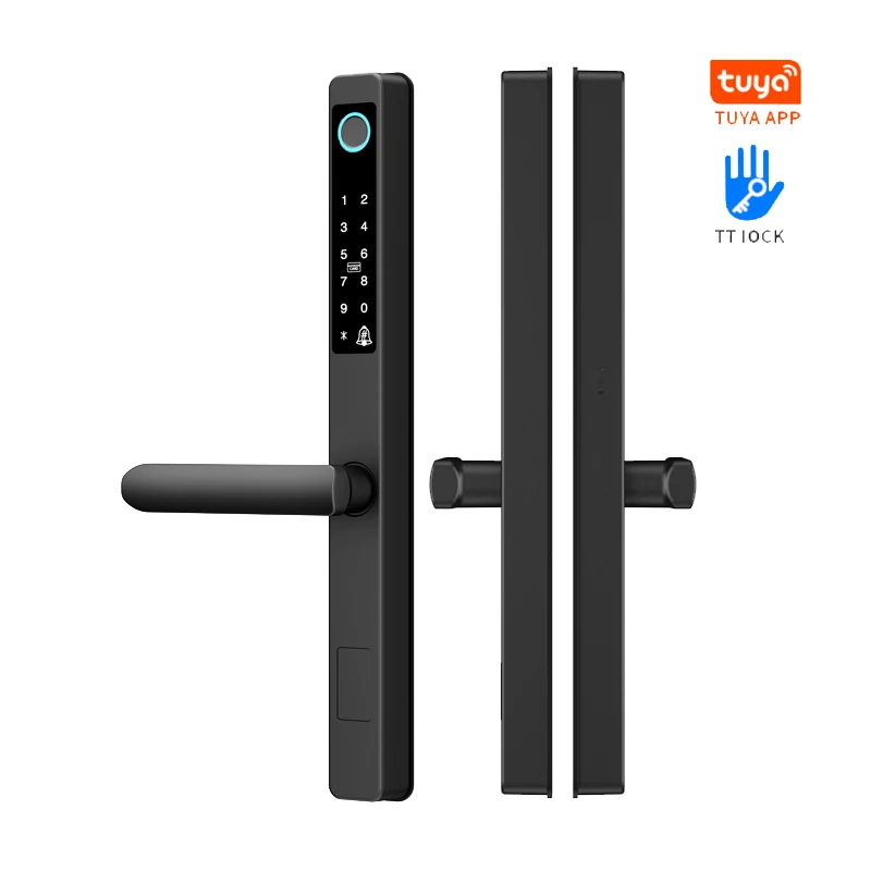 Senleean Smart ttlock app Password Cards Key Hidden Key Door Handle Locks Aluminum Alloy Hook Digital Sliding Door Lock