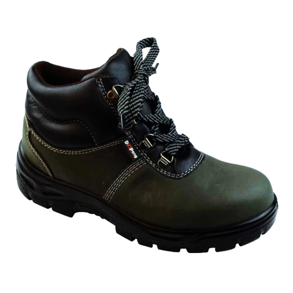 Dark green nubuck leather work safety shoes electrical shock proof safety shoes Qatar