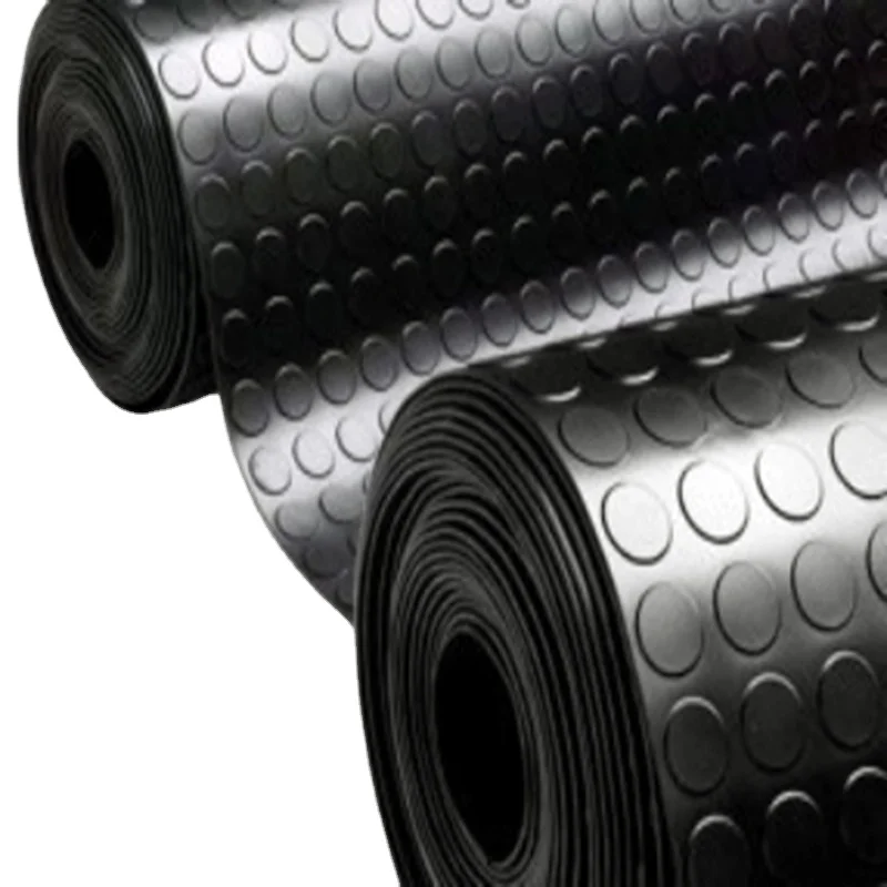 Best quality 3mm red/black anti slip round butten rubeer rolls coin floor rubber mat