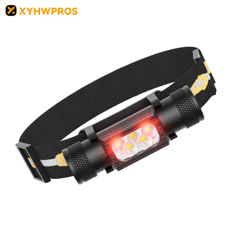 High Quality Aluminum Rechargeable Led Headlight  Running Camping Waterproof Headlamps