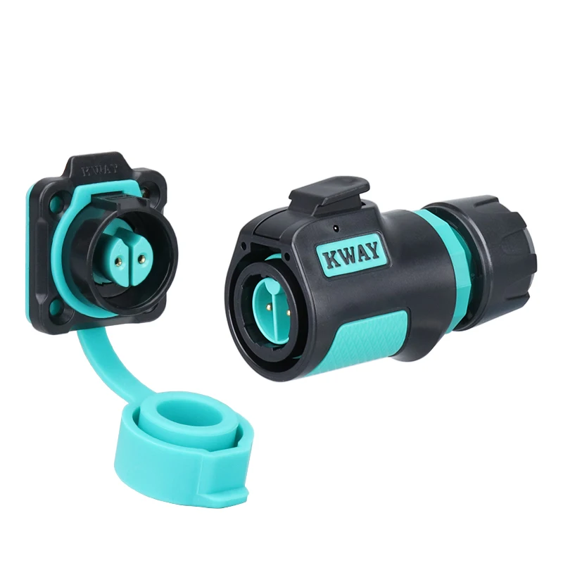 Quick lock male plug female square panel mounted socket with push press button outdoor IP68 waterproof connector M16