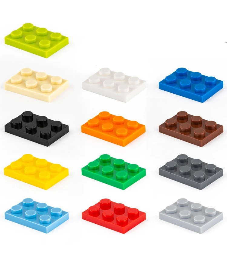 NO.3021 Plate 2 x 3  DIY Plastic Small Particle Building Block STEM Educational Toys(100g/bag)about 110 Pieces for Legoing