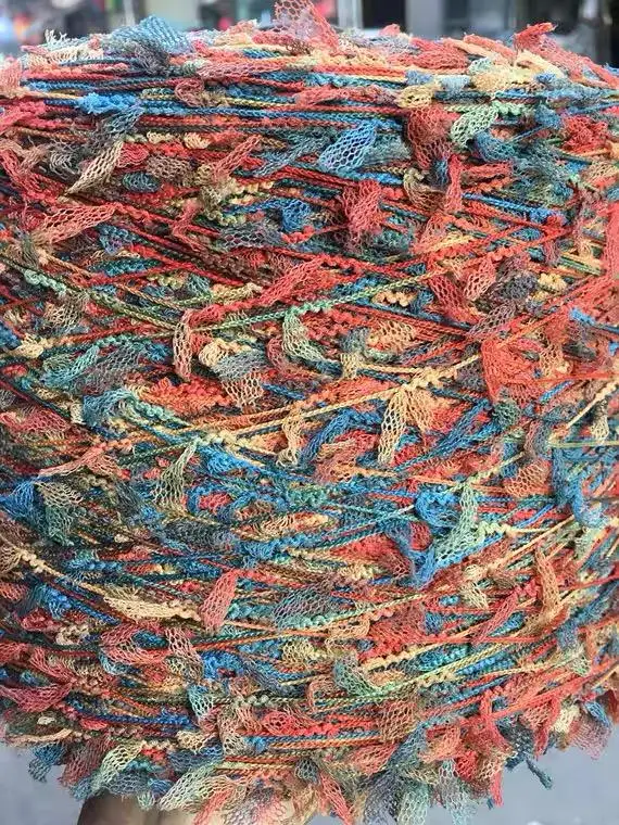 100% Polyester Horsetail mesh fabric ponytail fancy yarn