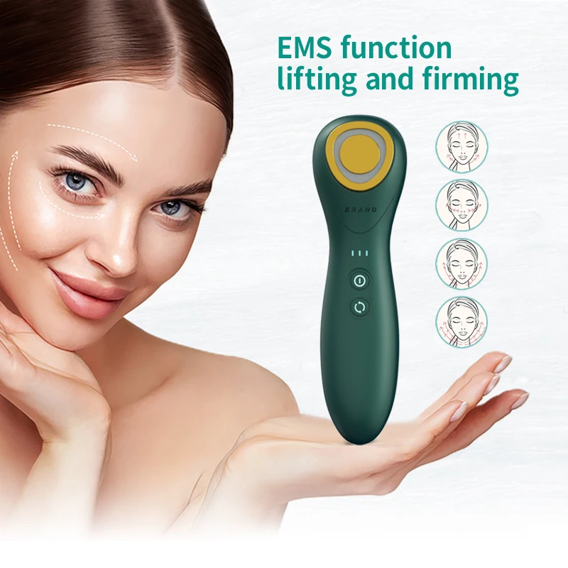 2024 New Arrival 2 In 1 Photon Led Light Therapy Facial Massager Ems Vibrating Mini Silicone Face Cleaning Brush