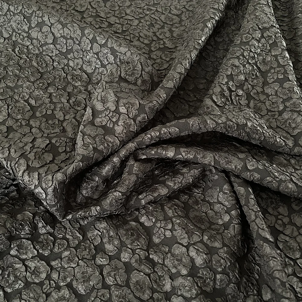 2022 factory new arrival brocade fabric jacquard fabric for dresses polyester custom bubble embossed crinkle fabric