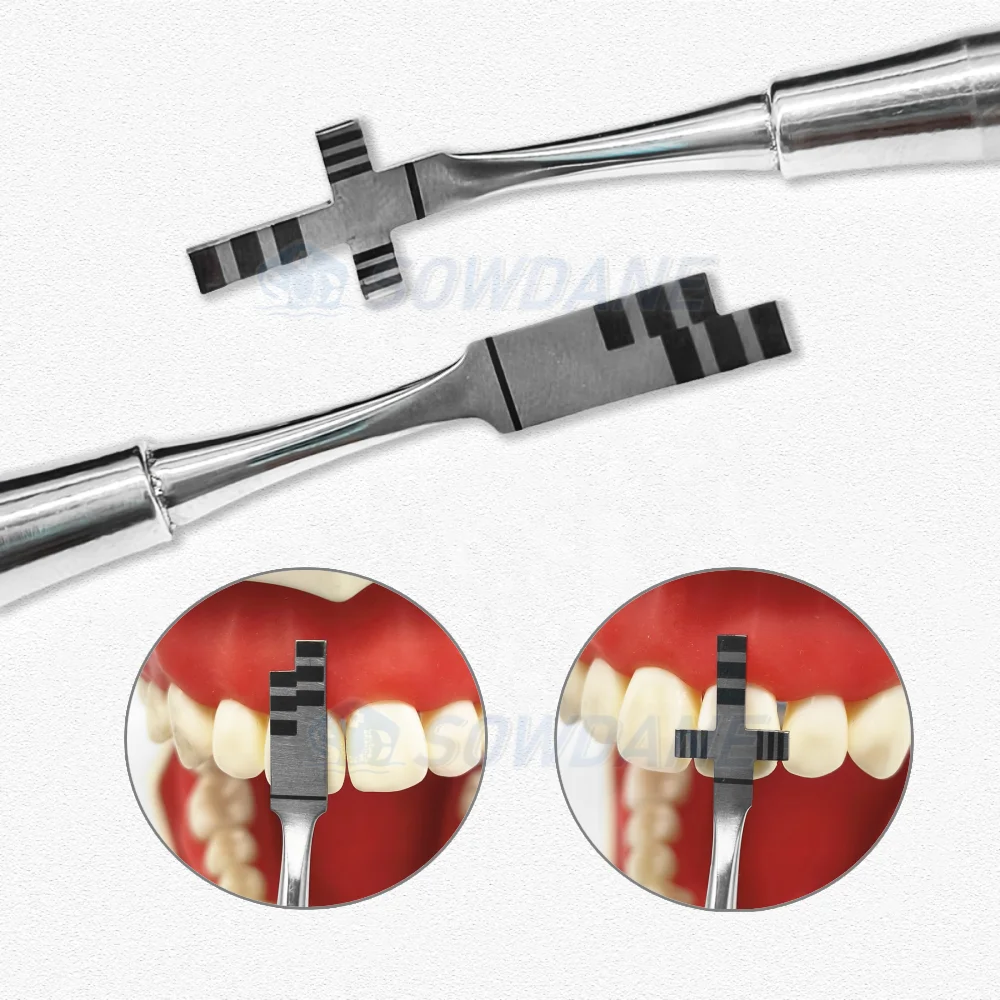 Dental Orthodontic Aesthetic Teeth Crown Proportion Gauge Dentist Implant Measuring Ruler Caliper Spatula Compactor