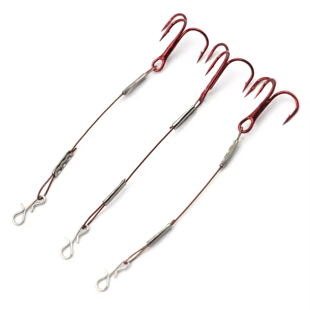 Factory wholesale Pike fighter shad softbait wire stinger rig with quick-release clip 3.5cm/5.5cm Three hook line sets