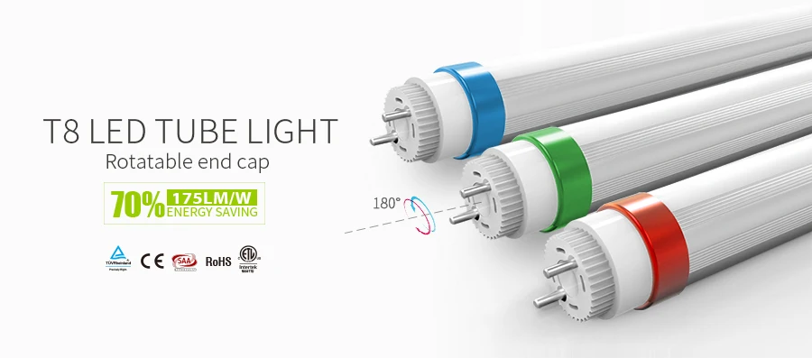 Intelligent Power Switchable 200lm/w LED T8 Tube Patented Design 10 Years Warranty
