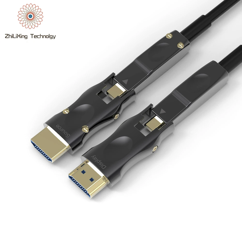 Кабель HDMI 2,0 Тип A к D двусторонний съемный 4K активный Волоконно-Оптический высокоскоростной кабель AOC hd HDMI отдельный тип кабель 10 м до 100 м