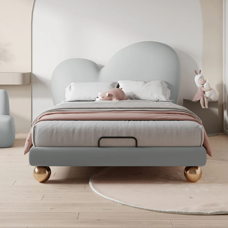 Minimalist design beds for children bedroom furniture set queen bed frame girls boy kids double bed