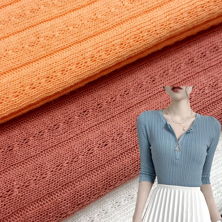 Soft quality ribbed 60% cotton 40% polyester knit solid 210GSM CVC jacquard rib fabric for cardigan