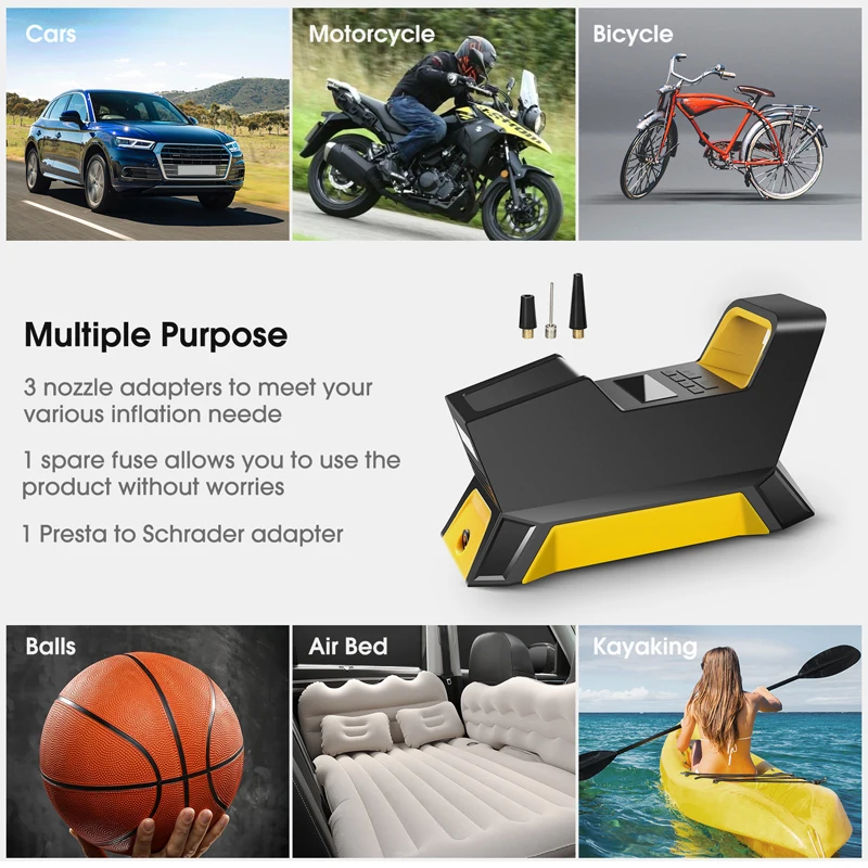 CARSUN 180902 горячая Распродажа Smart высокое давление Электрический цифровой дисплей мини автомобильный воздушный насос