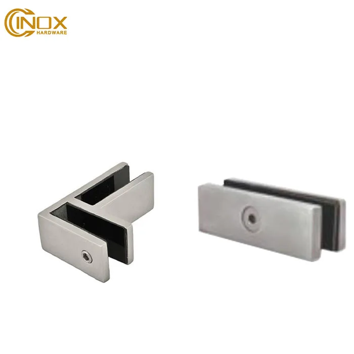 Flat Base D Shape Glass Handrail Holding Bracket Balcony Pool Fence Railing Glass Clip Clamp SS Hold Down Clamps