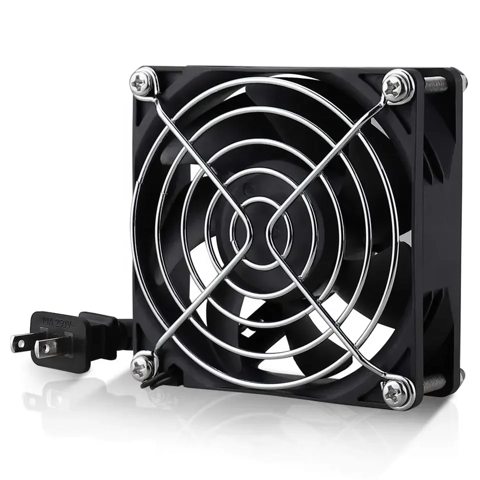 Mining Rigwith 1 Server Rack Fan 00V-240V AC Power Variable Speed Control Big Airflow for Cooling CPU GPU AV Cabinets