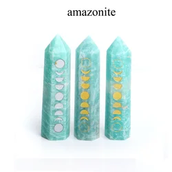 Камни-чакры для медитации, обелиск, резные лунные фазы, меняющие кристалл, волшебная палочка, лечебный подарок, украшение для дома