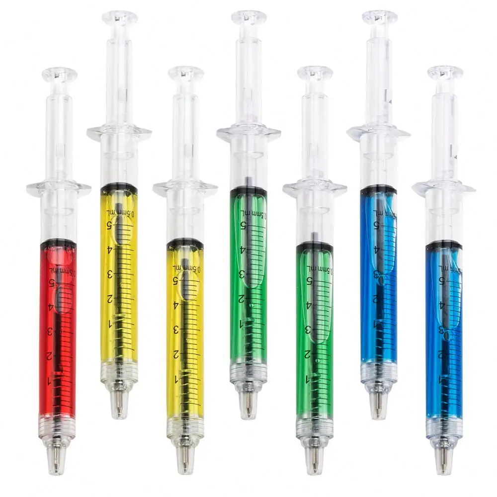 Wholesale Cheap Plastic Ballpoint Pen With Custom Logo For Promotional Syringe Shape Ball Pens