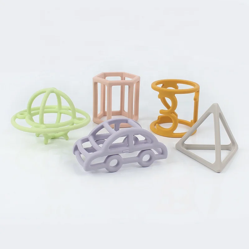 Popular Design Food Grade Silicone Teether UFO Shape Teething Chew Tooth Toys Baby Teethers For Toddler Children