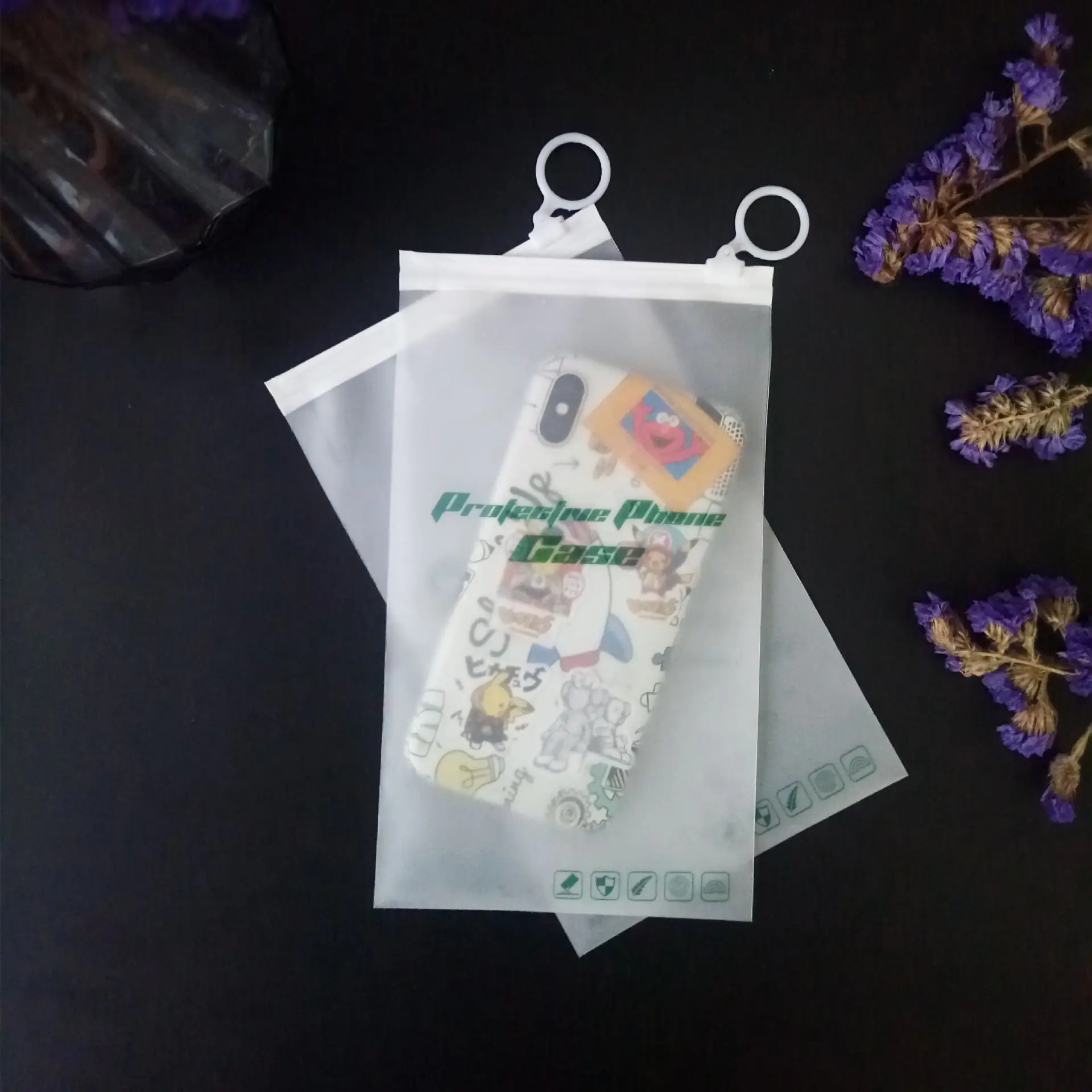 Custom clear vinyl PVC zipper bags for phone case clear plastic zipper garment packaging  bag