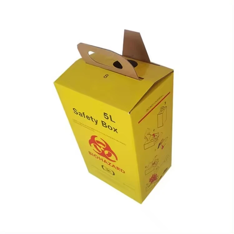 Medical Disposal Paper Board Sharps Container And Safety Box For Discard Used Syrings And Lancet