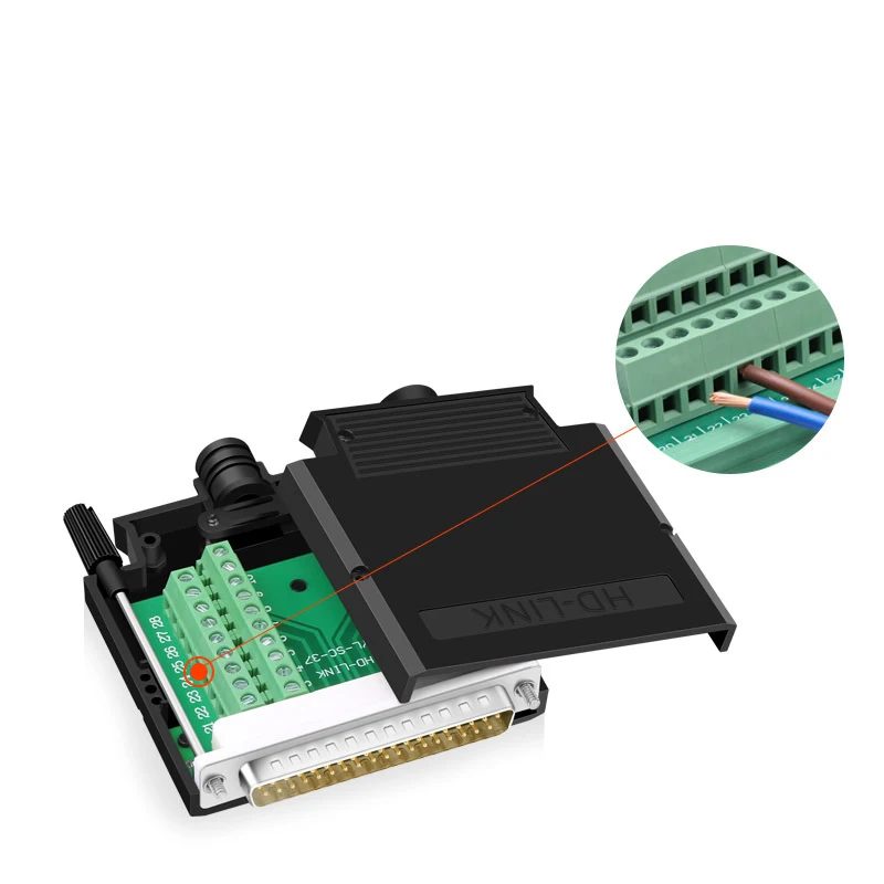 ZXX Factory price Solderless Gold-plated D-SUB DB37 Male Female Connector to Terminal Signal Module Breakout Board adapter