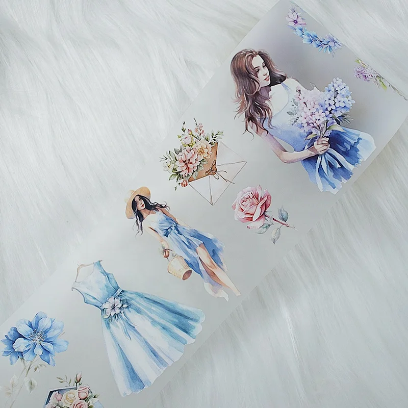 Wholesale Amazon Flower And Girl Matte PET Tape Supplier Factory Price Special Oil 70Mm * 2M PET Washi Tape Sticker For Journal