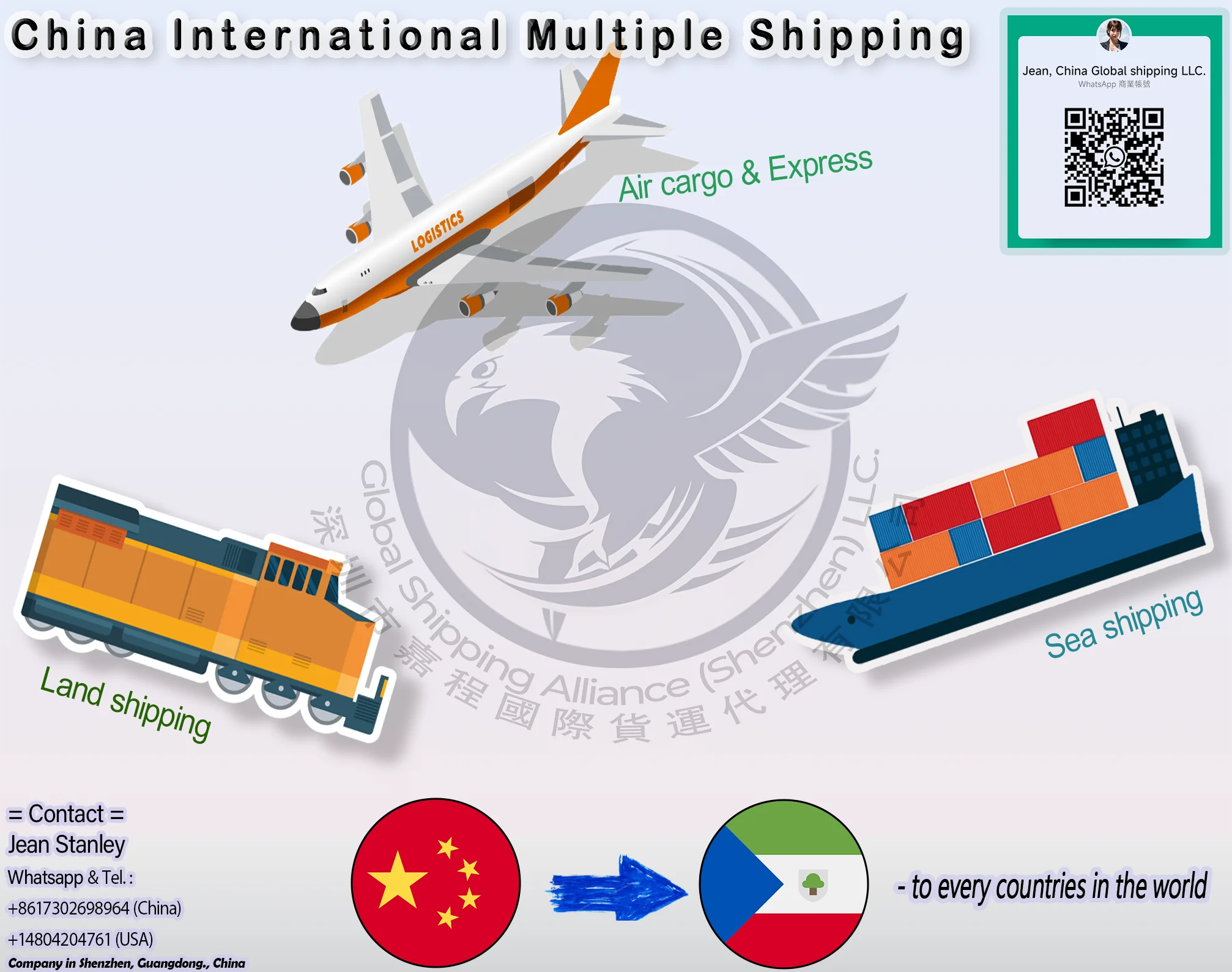 From CHINA to Equatorial Guinea by Sea / Air shipping: Rebola Micomeseng San Antonio de Pale  Mbini  Oyala