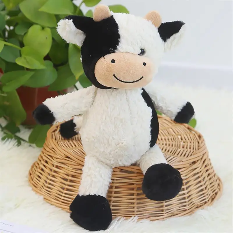 Design White Stuffed Soft Mini Mascot Pillow Stuffy Cattle Cute Baby Funny Cow Plush Animal Toy Doll