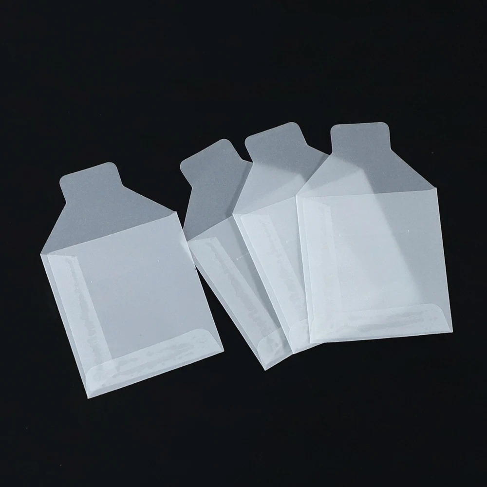 Factory sale custom small translucent paper envelope 110gsm square flat jewelry packaging paper bag
