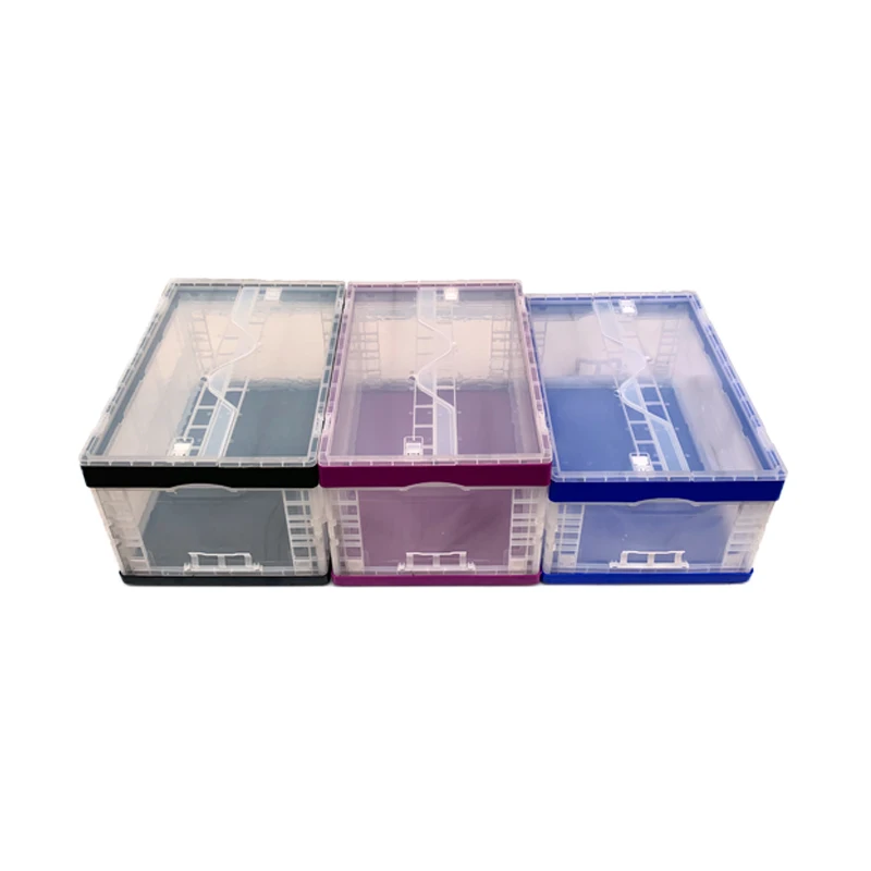 Heavy duty large vented food grade pallet crates 38L 2900g storage box turnover folding box pp plastic foldable box