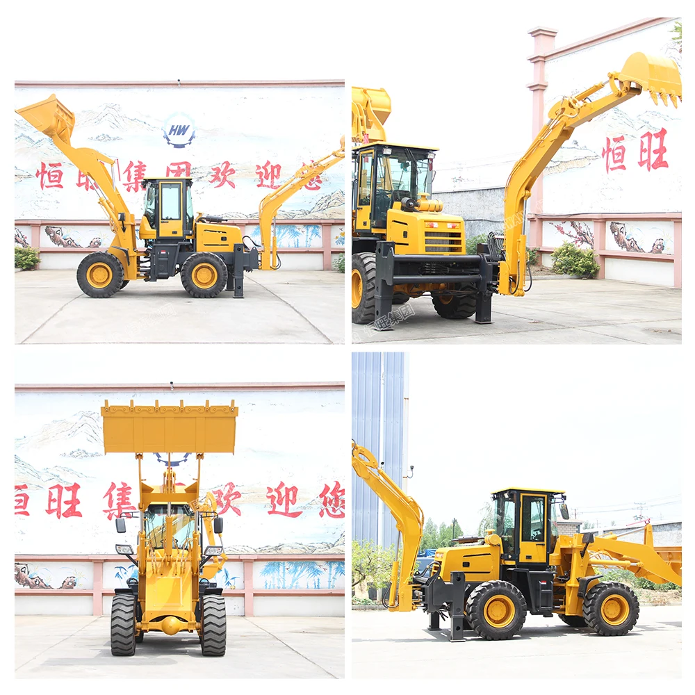 3ton New design Hengwang wheel mini backhoe loader backhoe loaders mini tractopelle price with CE ISO