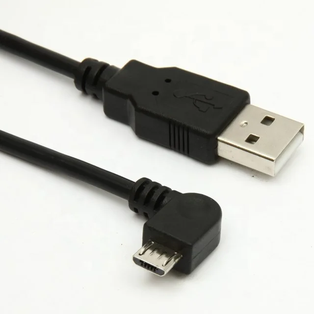 Custom 90 degree micro  usb  USB2.0  data charging cable , left angle micro usb cable for android