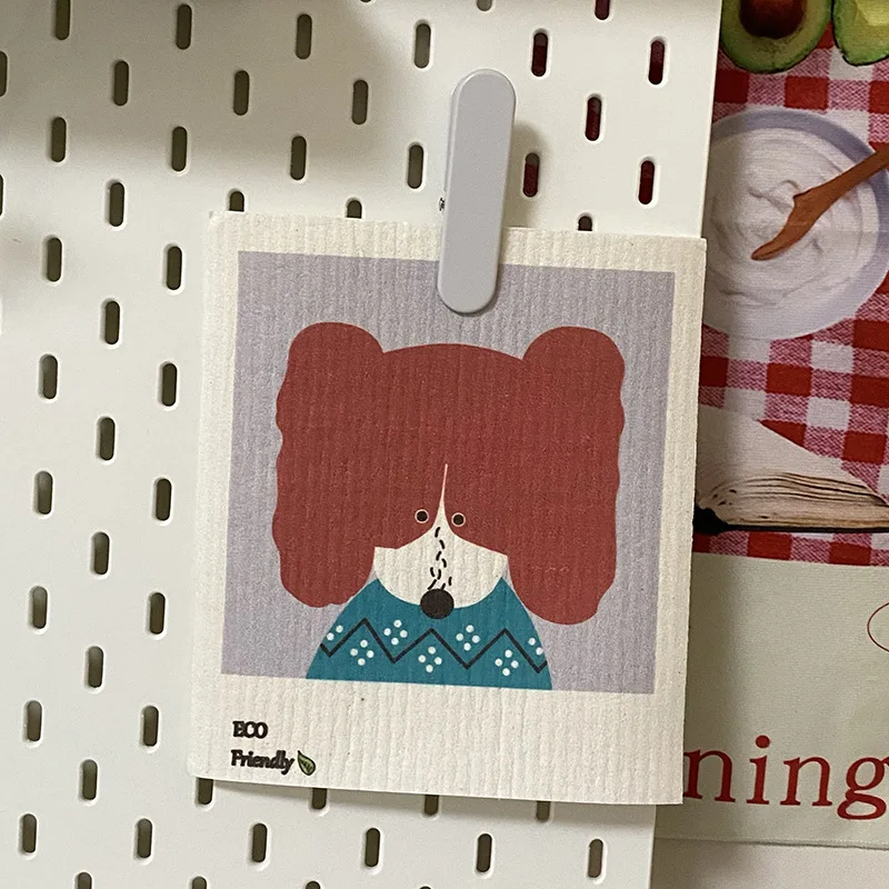 eco compostable natural cleaning cloth biodegradable custom printed swedish dish cloth cellulose sponge cotton dish cloths