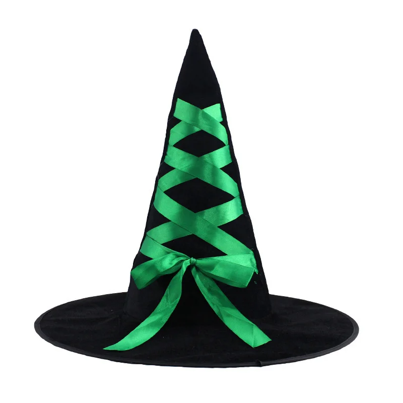 2022 Halloween Party Kids Masquerade Wizard Props Dress Up Ribbon Bow Magic Witch Hat