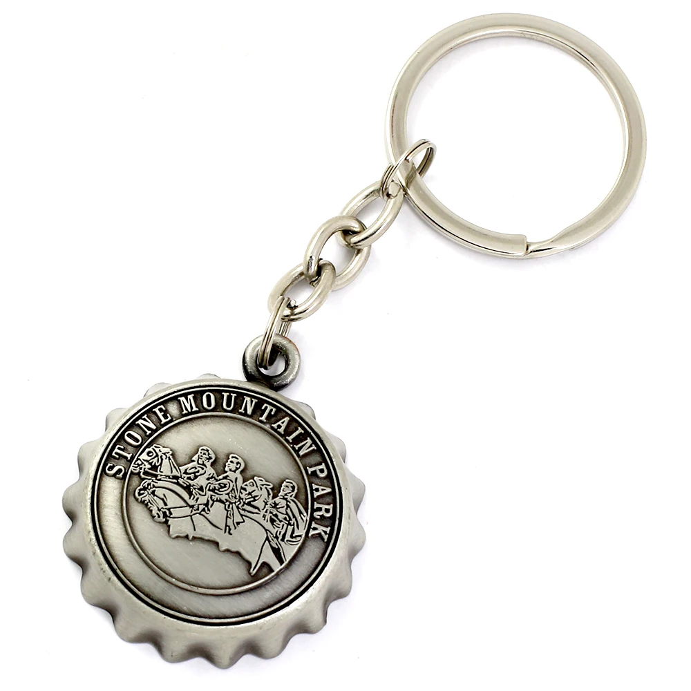 New Design Custom Promotional Advertising Keychains 2024 Round Custom Enamel Poker Chip Keychain