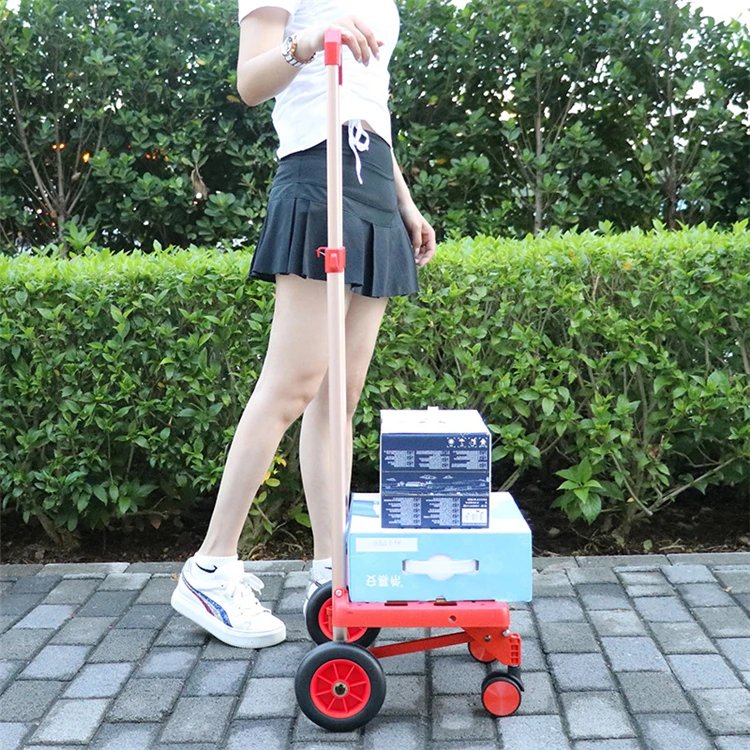 OEM ODM High Quality Fold Up plastic Shopping Luggage Cart Trolley folding cart dollar general shopping cart